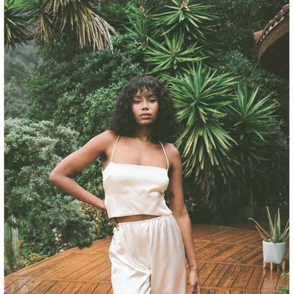 ARE YOU AM I Tops - NWT Maeve Silk Jacq Swim Tie Top